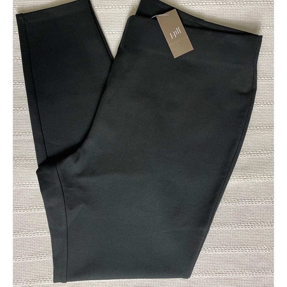 NWT J. Jill Ankle Pants Sz L Black Wearever Collection High Waist Stretch PullOn